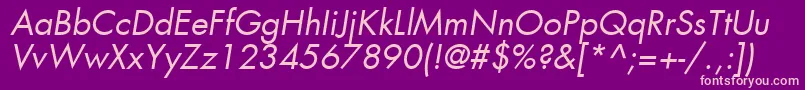 フォントKudosBookSsiBookItalic – 紫の背景にピンクのフォント