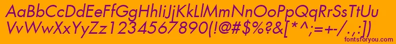 Шрифт KudosBookSsiBookItalic – фиолетовые шрифты на оранжевом фоне