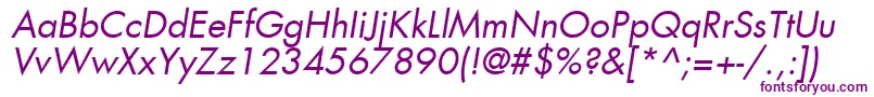 Шрифт KudosBookSsiBookItalic – фиолетовые шрифты на белом фоне