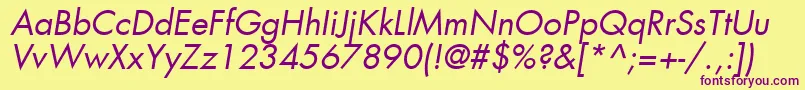 Czcionka KudosBookSsiBookItalic – fioletowe czcionki na żółtym tle