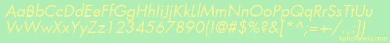 Шрифт KudosBookSsiBookItalic – жёлтые шрифты на зелёном фоне