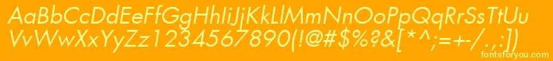 Czcionka KudosBookSsiBookItalic – żółte czcionki na pomarańczowym tle