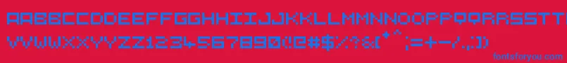5СЋ5 Font – Blue Fonts on Red Background
