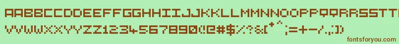 5СЋ5-fontti – ruskeat fontit vihreällä taustalla