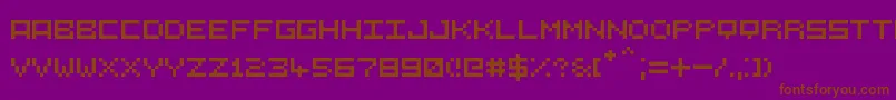 5СЋ5-Schriftart – Braune Schriften auf violettem Hintergrund