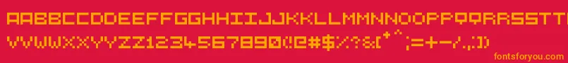 5СЋ5 Font – Orange Fonts on Red Background