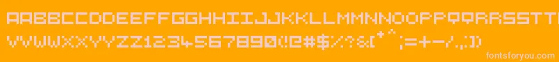5СЋ5-Schriftart – Rosa Schriften auf orangefarbenem Hintergrund