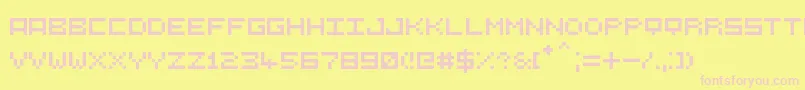 5СЋ5 Font – Pink Fonts on Yellow Background