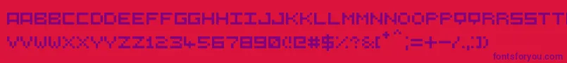 5СЋ5 Font – Purple Fonts on Red Background