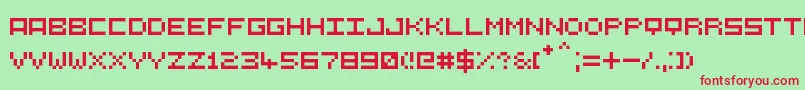 5СЋ5-fontti – punaiset fontit vihreällä taustalla
