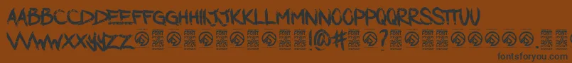 DarkwatersRegular-Schriftart – Schwarze Schriften auf braunem Hintergrund