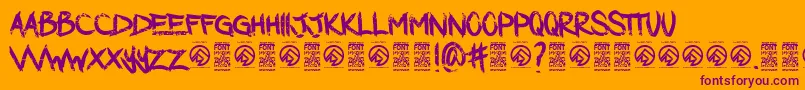 DarkwatersRegular Font – Purple Fonts on Orange Background