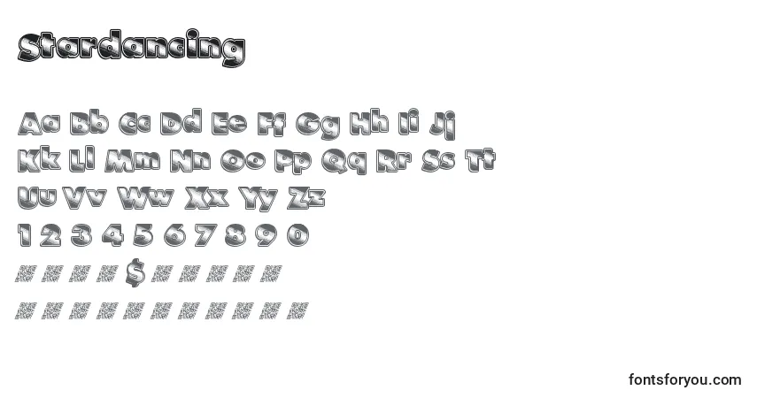 Schriftart Stardancing – Alphabet, Zahlen, spezielle Symbole