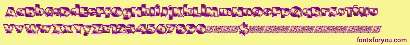 Stardancing Font – Purple Fonts on Yellow Background