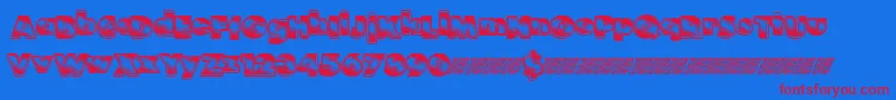 フォントStardancing – 赤い文字の青い背景