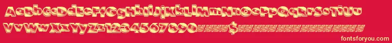フォントStardancing – 黄色の文字、赤い背景