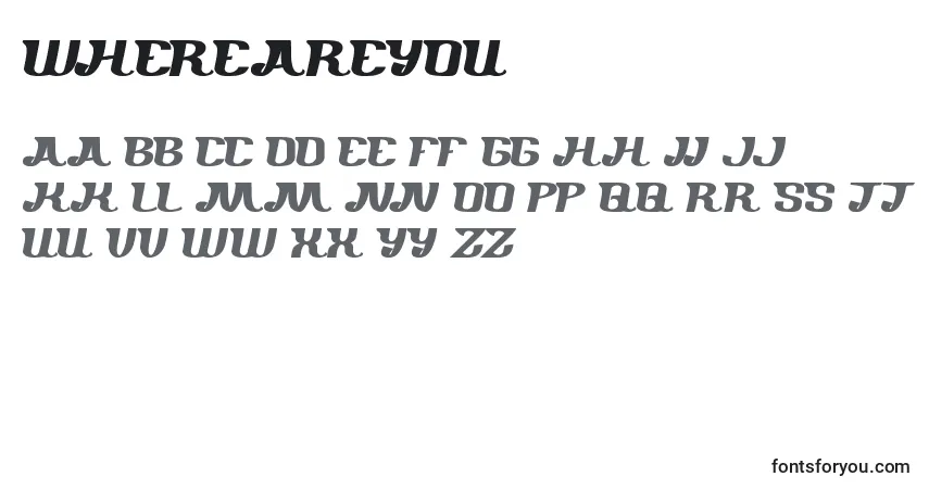 Whereareyou Font – alphabet, numbers, special characters