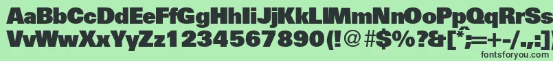 UniversalhvydbNormal Font – Black Fonts on Green Background