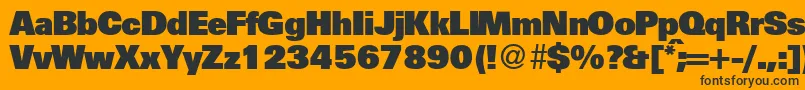 UniversalhvydbNormal Font – Black Fonts on Orange Background