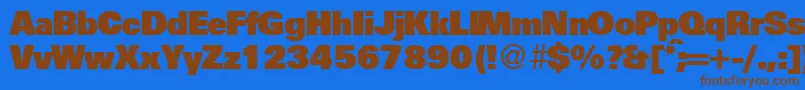 UniversalhvydbNormal Font – Brown Fonts on Blue Background