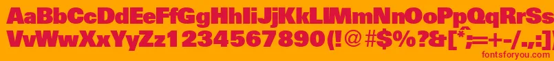 UniversalhvydbNormal Font – Red Fonts on Orange Background