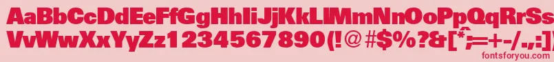 UniversalhvydbNormal Font – Red Fonts on Pink Background