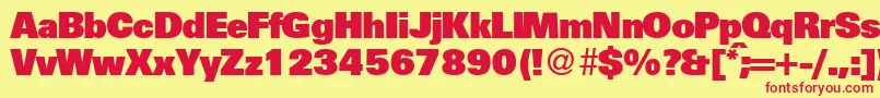 UniversalhvydbNormal Font – Red Fonts on Yellow Background
