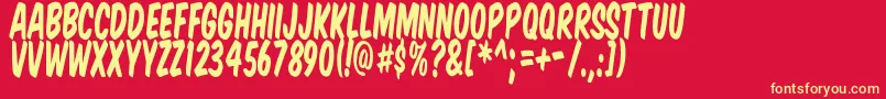 Komtitt Font – Yellow Fonts on Red Background