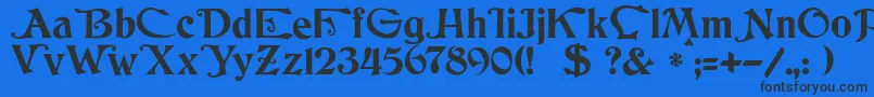 JmhCthulhumbusUgalt1 Font – Black Fonts on Blue Background