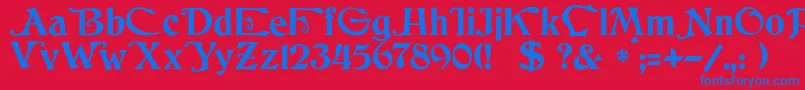 JmhCthulhumbusUgalt1 Font – Blue Fonts on Red Background