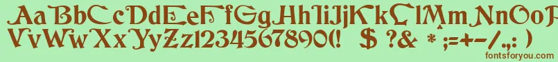 JmhCthulhumbusUgalt1 Font – Brown Fonts on Green Background