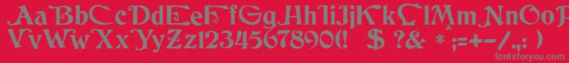 JmhCthulhumbusUgalt1 Font – Gray Fonts on Red Background