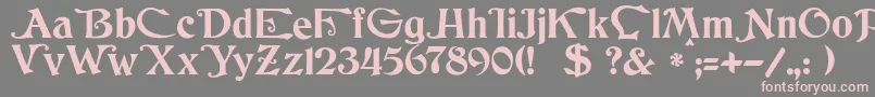 JmhCthulhumbusUgalt1-Schriftart – Rosa Schriften auf grauem Hintergrund