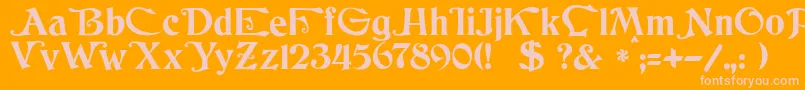 Więcej informacji o czcionce JmhCthulhumbusUgalt1 Czcionka JmhCthulhumbusUgalt1 – różowe czcionki na pomarańczowym tle