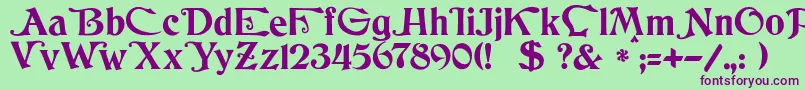 JmhCthulhumbusUgalt1 Font – Purple Fonts on Green Background