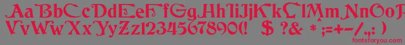JmhCthulhumbusUgalt1 Font – Red Fonts on Gray Background