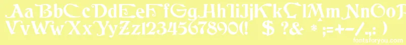 JmhCthulhumbusUgalt1 Font – White Fonts on Yellow Background