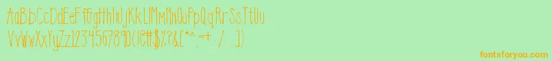 Klemily Font – Orange Fonts on Green Background