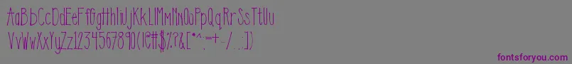 フォントKlemily – 紫色のフォント、灰色の背景