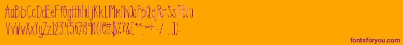 Klemily Font – Purple Fonts on Orange Background