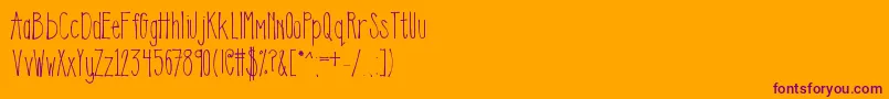 Klemily-Schriftart – Violette Schriften auf orangefarbenem Hintergrund