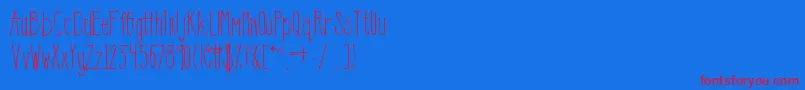 Czcionka Klemily – czerwone czcionki na niebieskim tle
