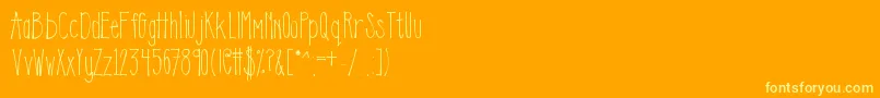 Klemily-Schriftart – Gelbe Schriften auf orangefarbenem Hintergrund