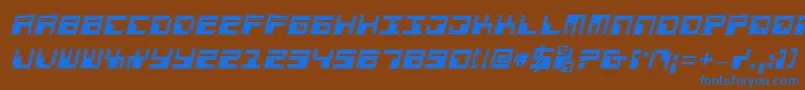 PhaserBankProItalic Font – Blue Fonts on Brown Background