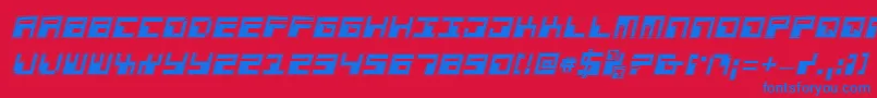 PhaserBankProItalic Font – Blue Fonts on Red Background