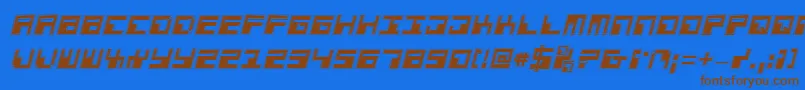 PhaserBankProItalic Font – Brown Fonts on Blue Background