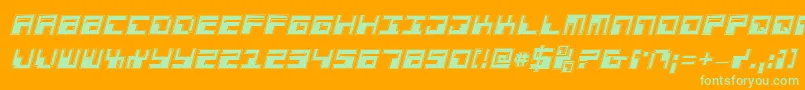 PhaserBankProItalic Font – Green Fonts on Orange Background