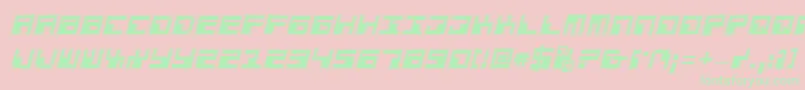 PhaserBankProItalic-Schriftart – Grüne Schriften auf rosa Hintergrund