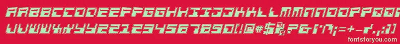 fuente PhaserBankProItalic – Fuentes Verdes Sobre Fondo Rojo