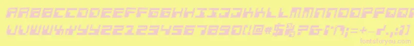 PhaserBankProItalic Font – Pink Fonts on Yellow Background